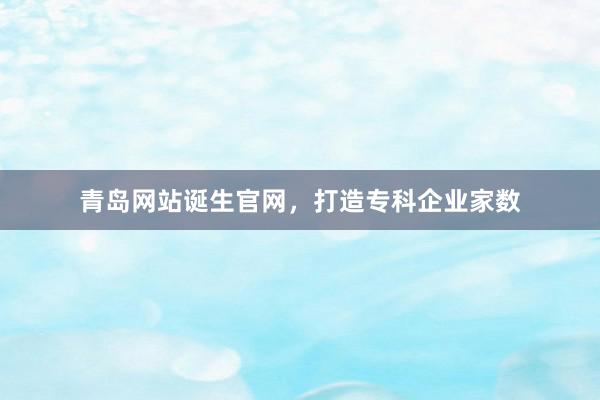 青岛网站诞生官网，打造专科企业家数